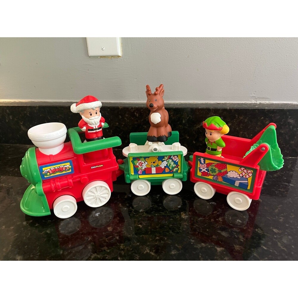 Fisher-Price Little People Musical Christmas Train with Santa Elf & Reindeer